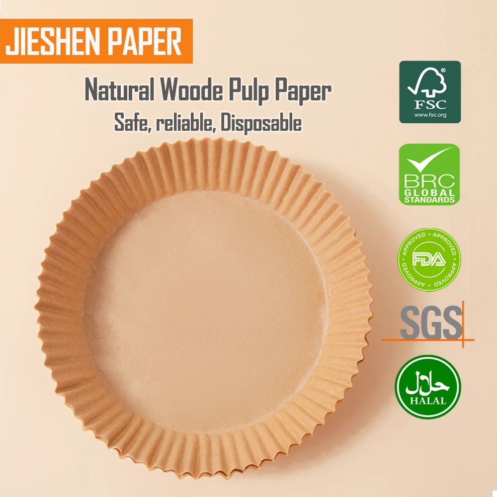 Hot sale round shape frying parchment paper easy clean Multi function deep frying Rectangular air fryer disposable paper liner