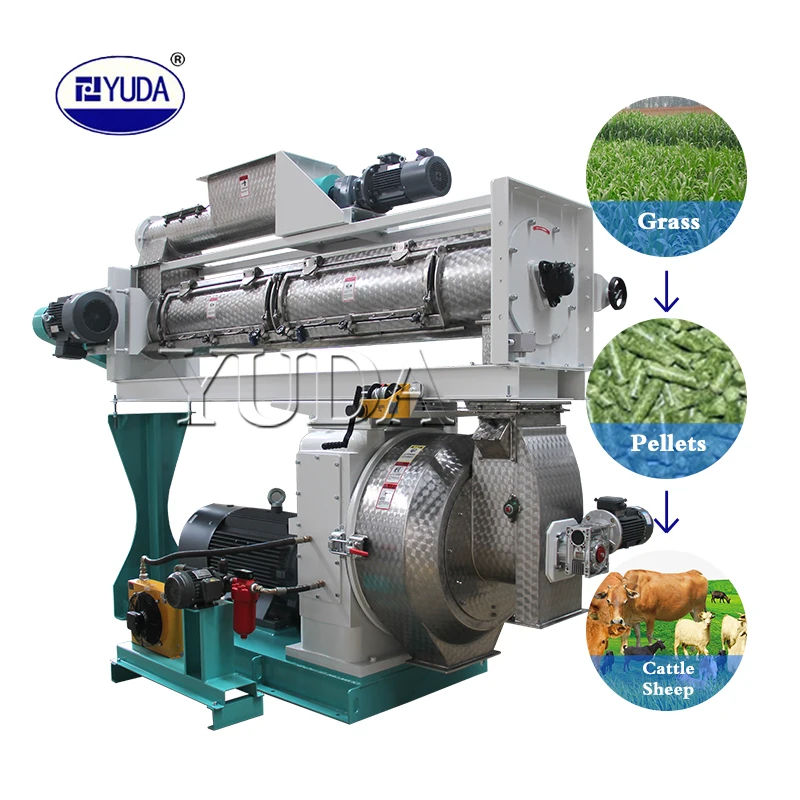 Factory Pellet Making Solution 4ton/h Alfalfa Grass Hemp Production Line With Ring Die Pellet Mill