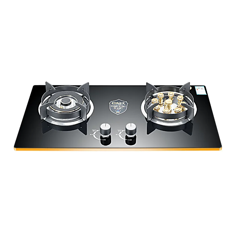 Hot selling gas cooker LPG smart gas cooktops glass top battery Ignition 2 burner gas stove for kitchen