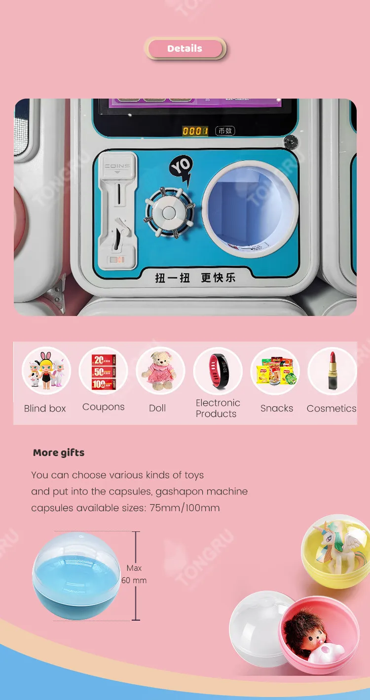 Electronic Game Room Surprise Capsule Gashapon Capsule Vendor Japanese Capsule Toy Self-Service Vending Machine