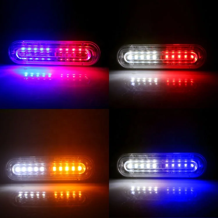 Ultra Thin 10 Leds Car Strobe Emergency Warning Lights Bar 12V Auto LED Side Grille Flashing Beacon Traffic Lamps For SUV Truck