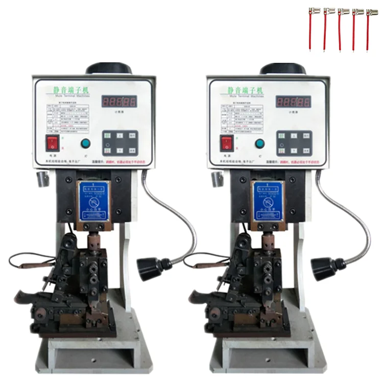 Semi Automatic Two Round Pin Plug Insert Terminal Crimping Machine