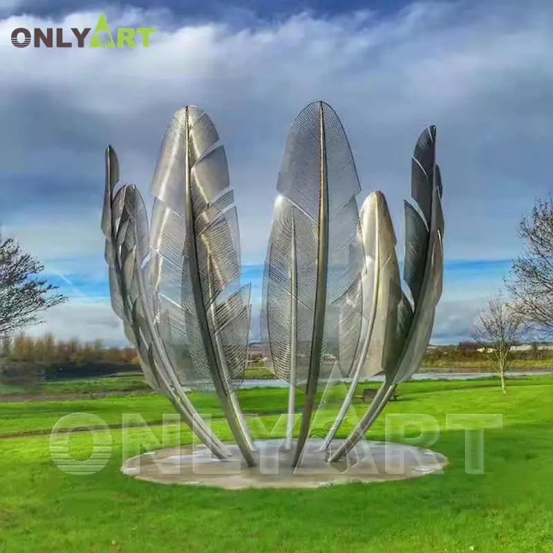 Outdoor Garden Large Size Stainless Steel Abstract Dove Ring Sculpture