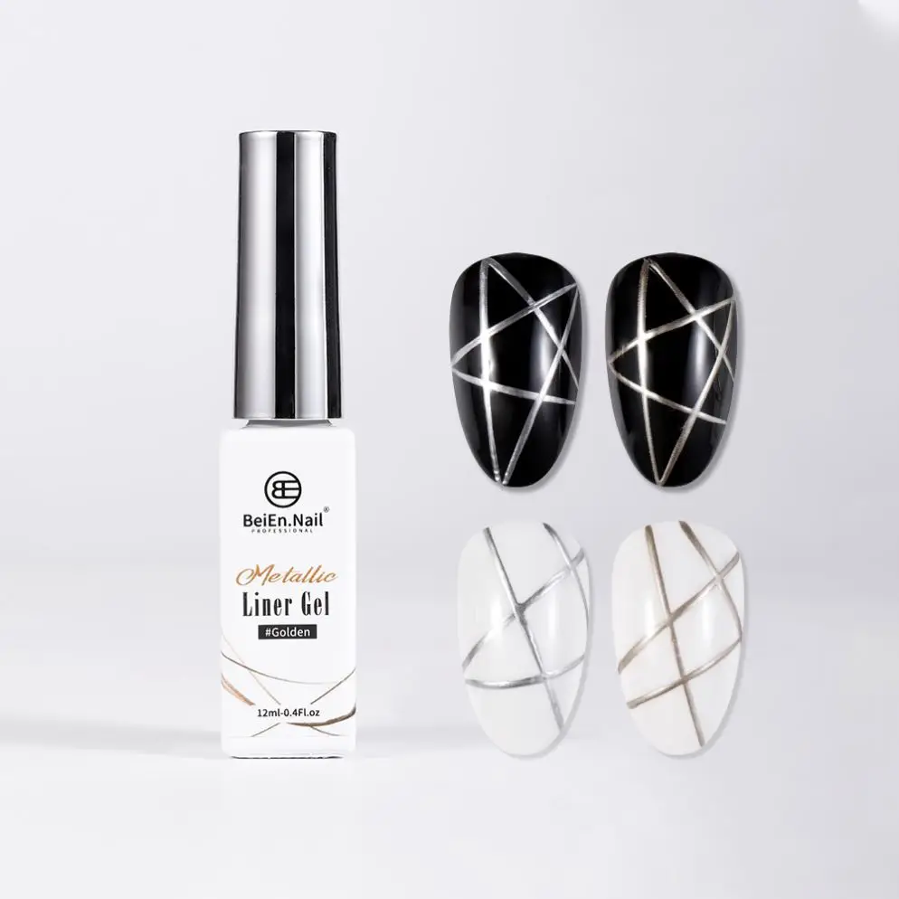 Оптовая продажа OEM/ODM Private Label Customization Gold Silver UV металлический лайнер гель лак хром пигмент Лайнер набор для ногтей