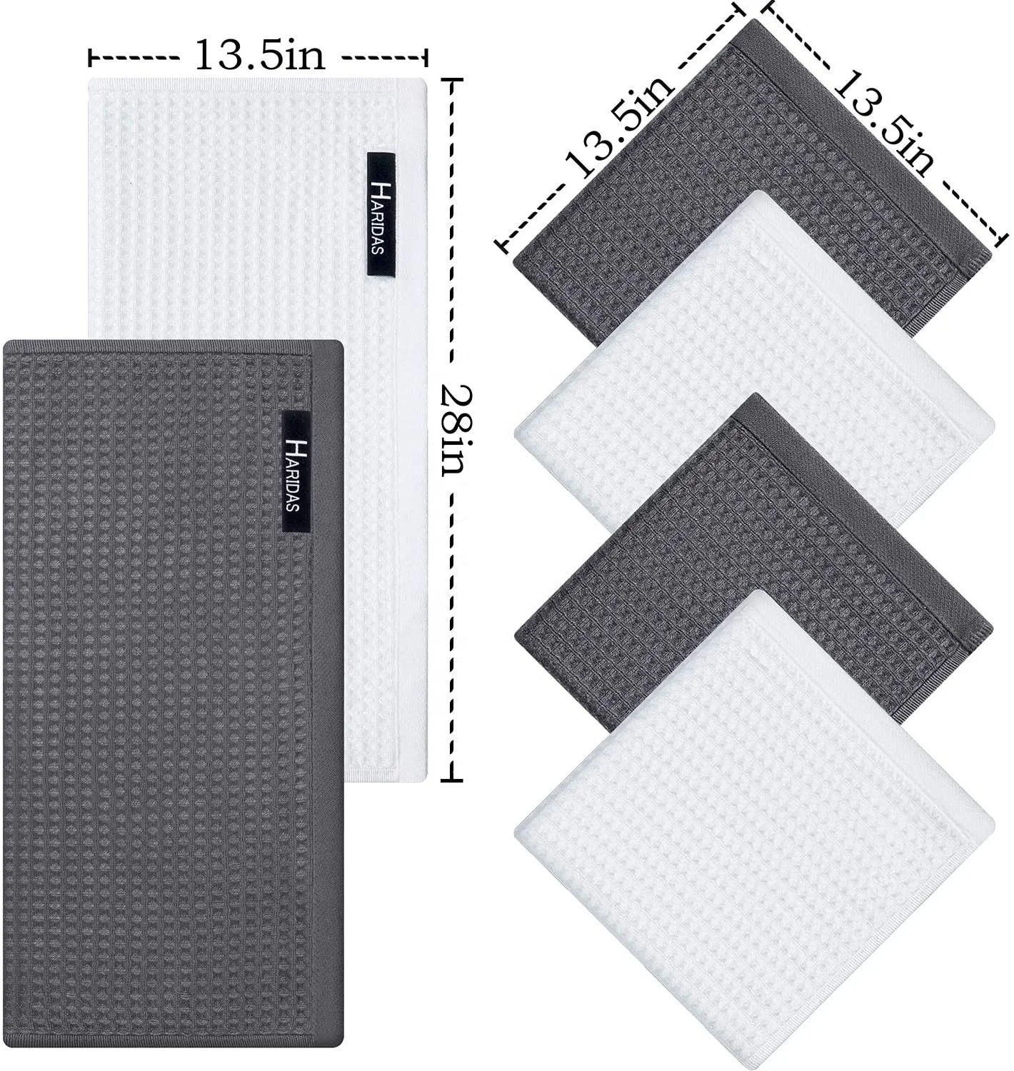 Factory wholesale kitchen cotton waffle towel is soft and does not lint custom size jacquard logo super absorbent towels set