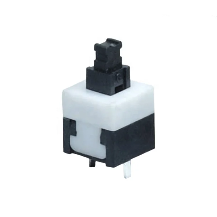 Press-Key Switch KFC-8*8-C 10MA/250V 2 pin black and white base white button