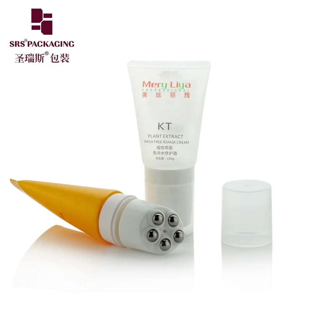 100ml 120ml 5 Roller Steel Balls Massage Cream Empty Cosmetic Plastic Round Roller Ball Tubes