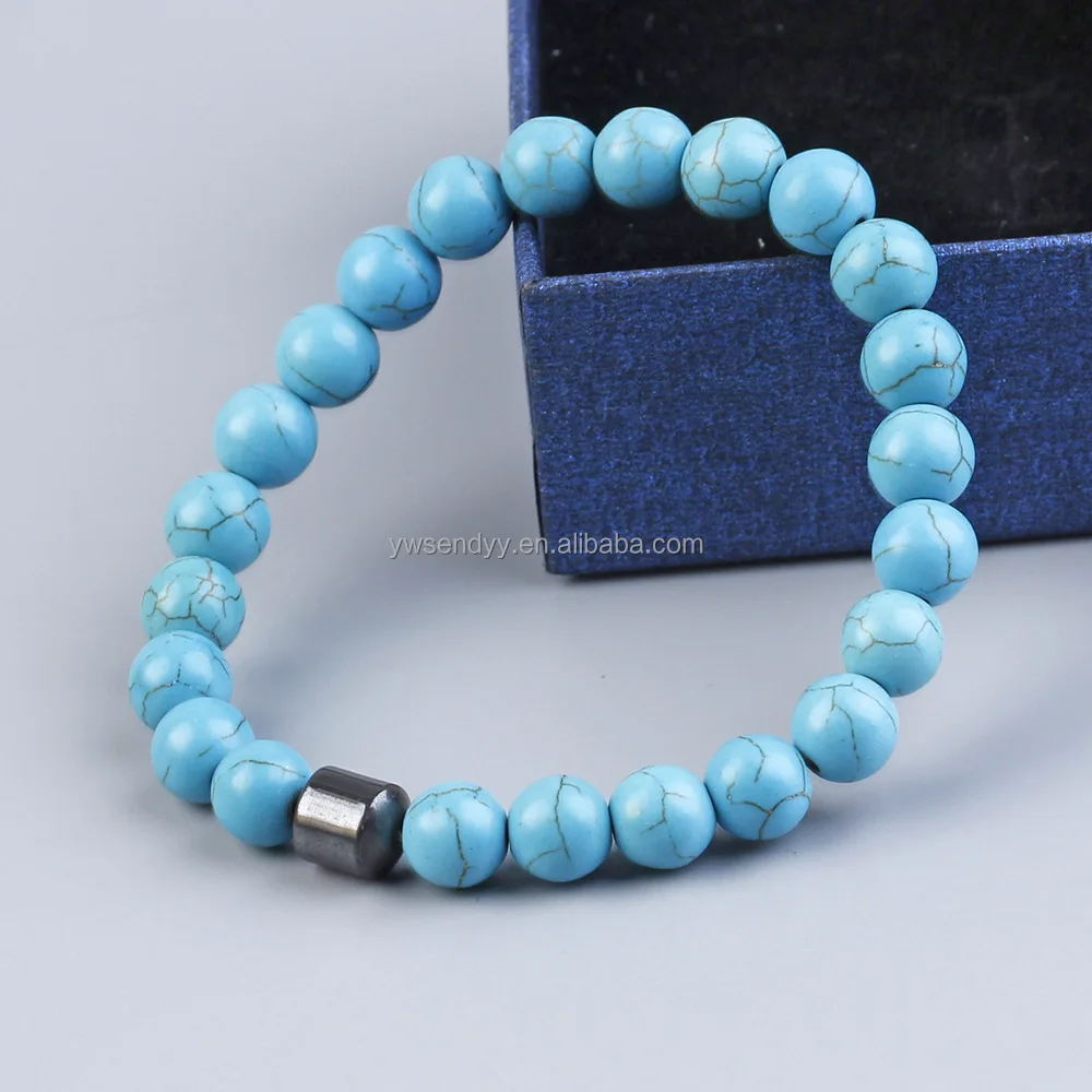 Hot Selling Black Tiger Eye Stone Men Beads Bracelet Beaded Magnetic Hematite Bracelets Bangle jewelry
