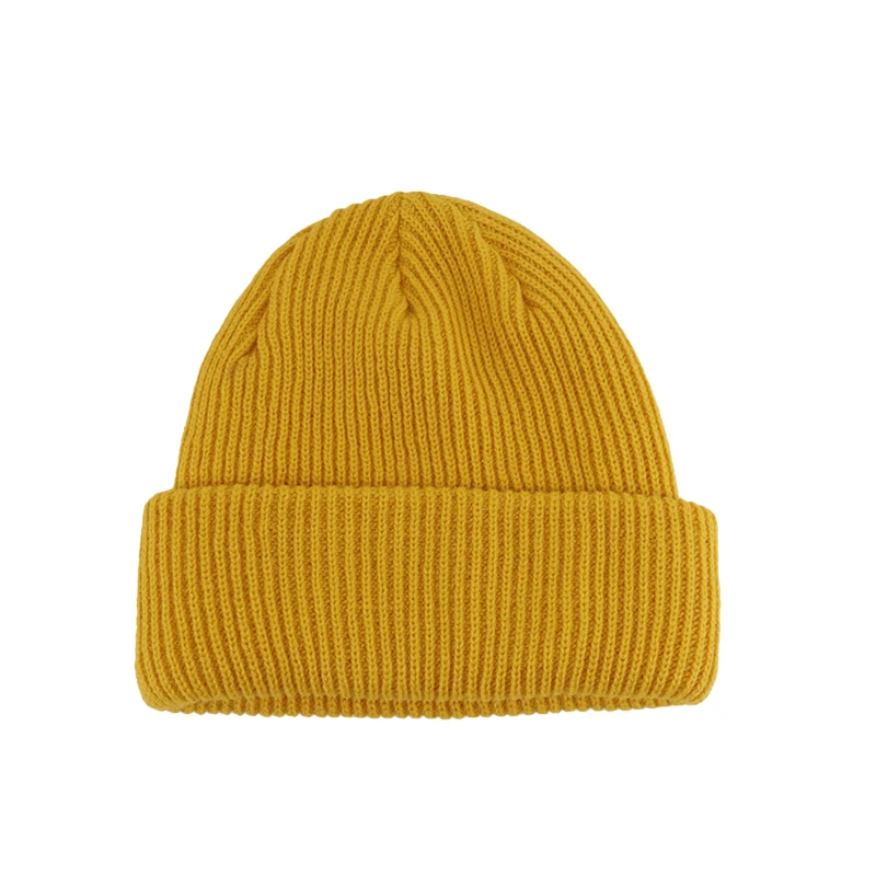 2022 High Quality Woven Label Logo solid color Winter Hat Fisherman Beanies,Men Women Wool Acrylic Knitted Beanie