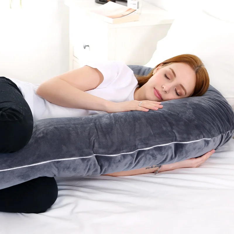 C shaped maternity pregnancy body  vlvet support pillow