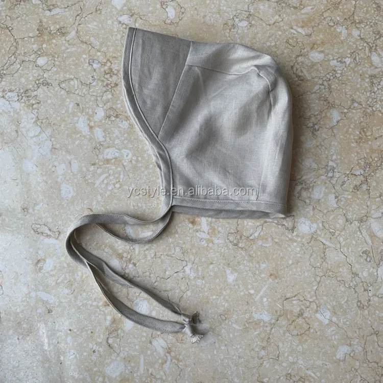 Wholesale Custom Logo Linen Cotton Baby Brim Bonnet Summer Unisex Visor Plain Dyed Baby Brim Hat