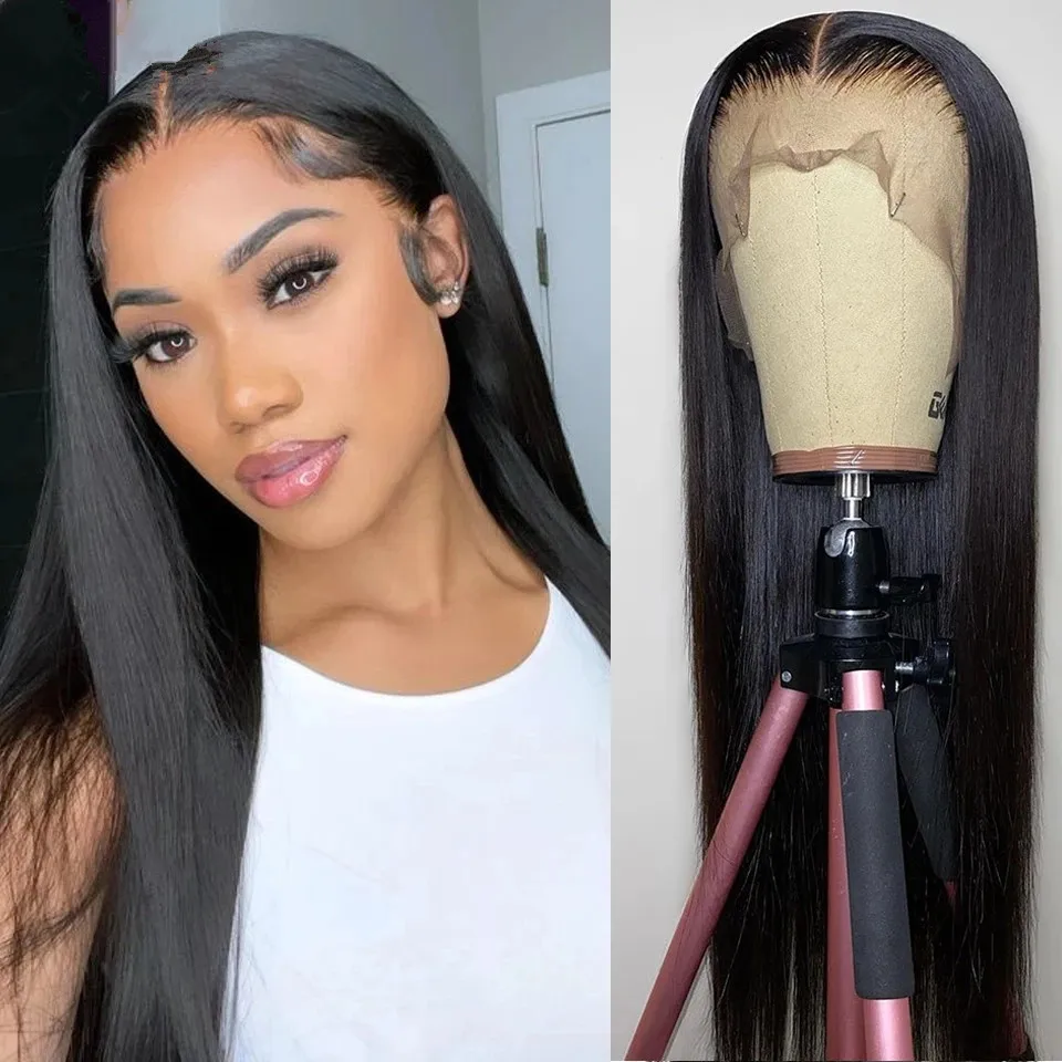 Hot Selling Fashionable natural colored 13*4 transparent swiss lace frontal human hair wigs for black women hd lace frontal wig