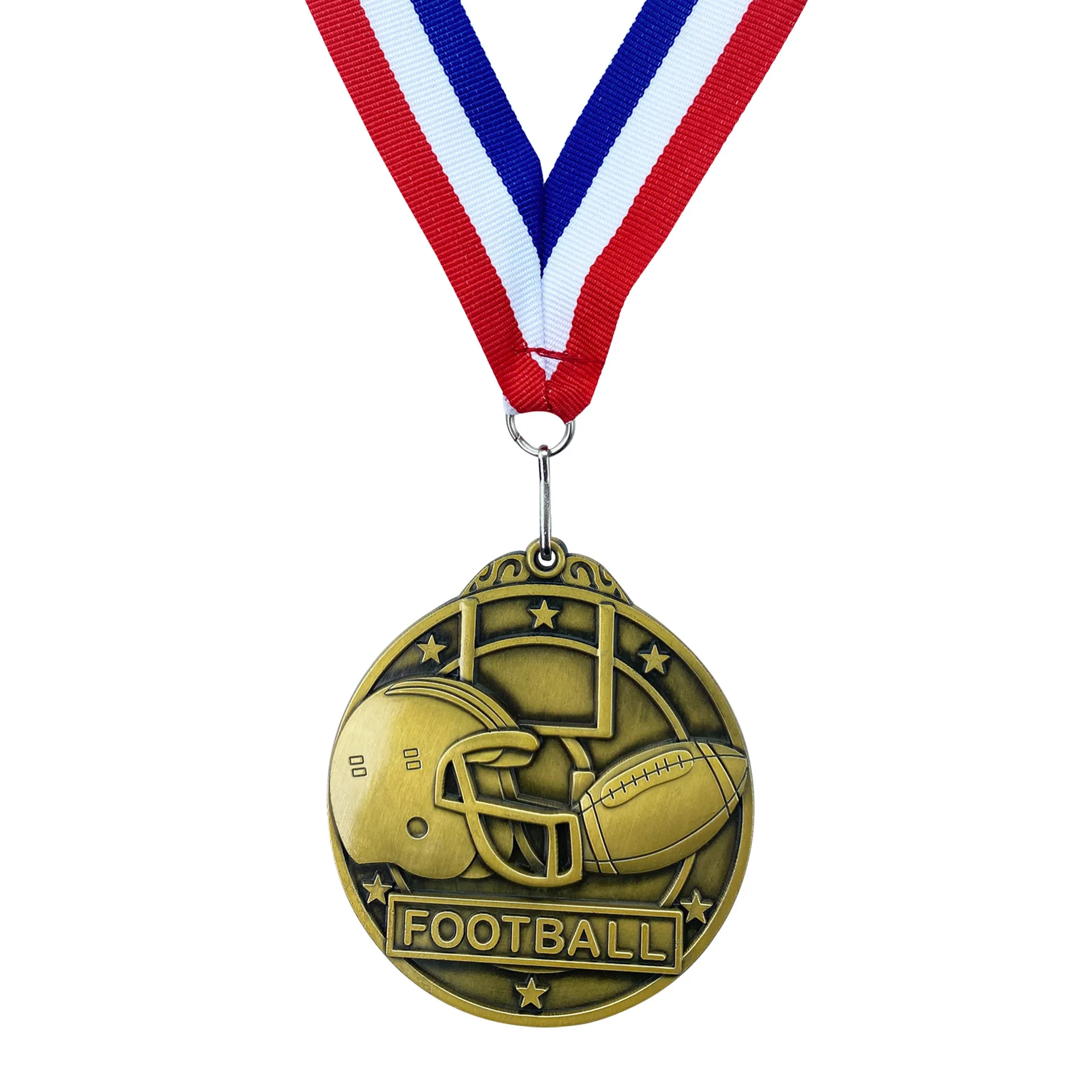 Custom rugby Race Medalls Ribbon Blank Gold Metal Sport Award Trophy Medal