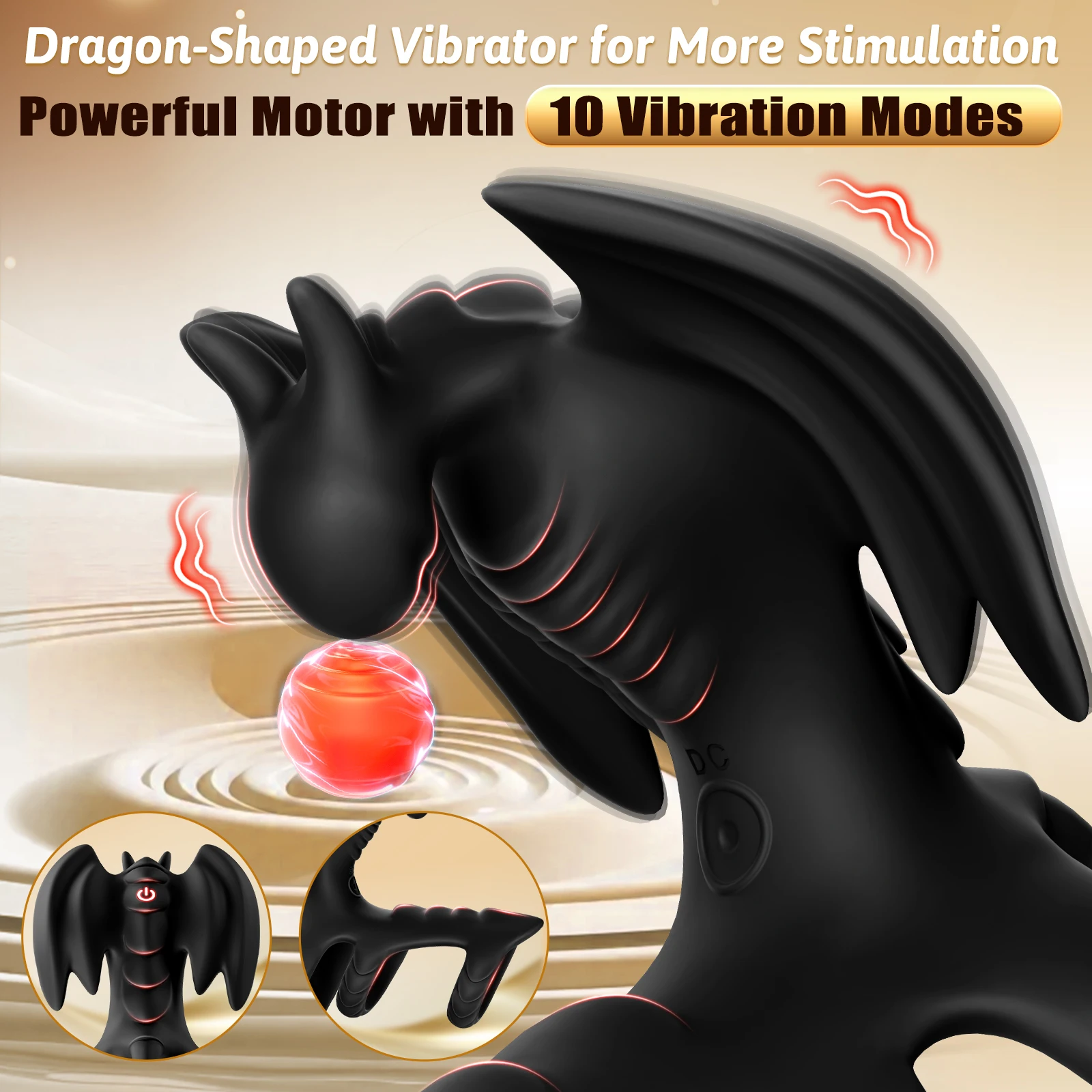 AAV Clitoral massage stimulation remote control dragon monstor cock rings for men