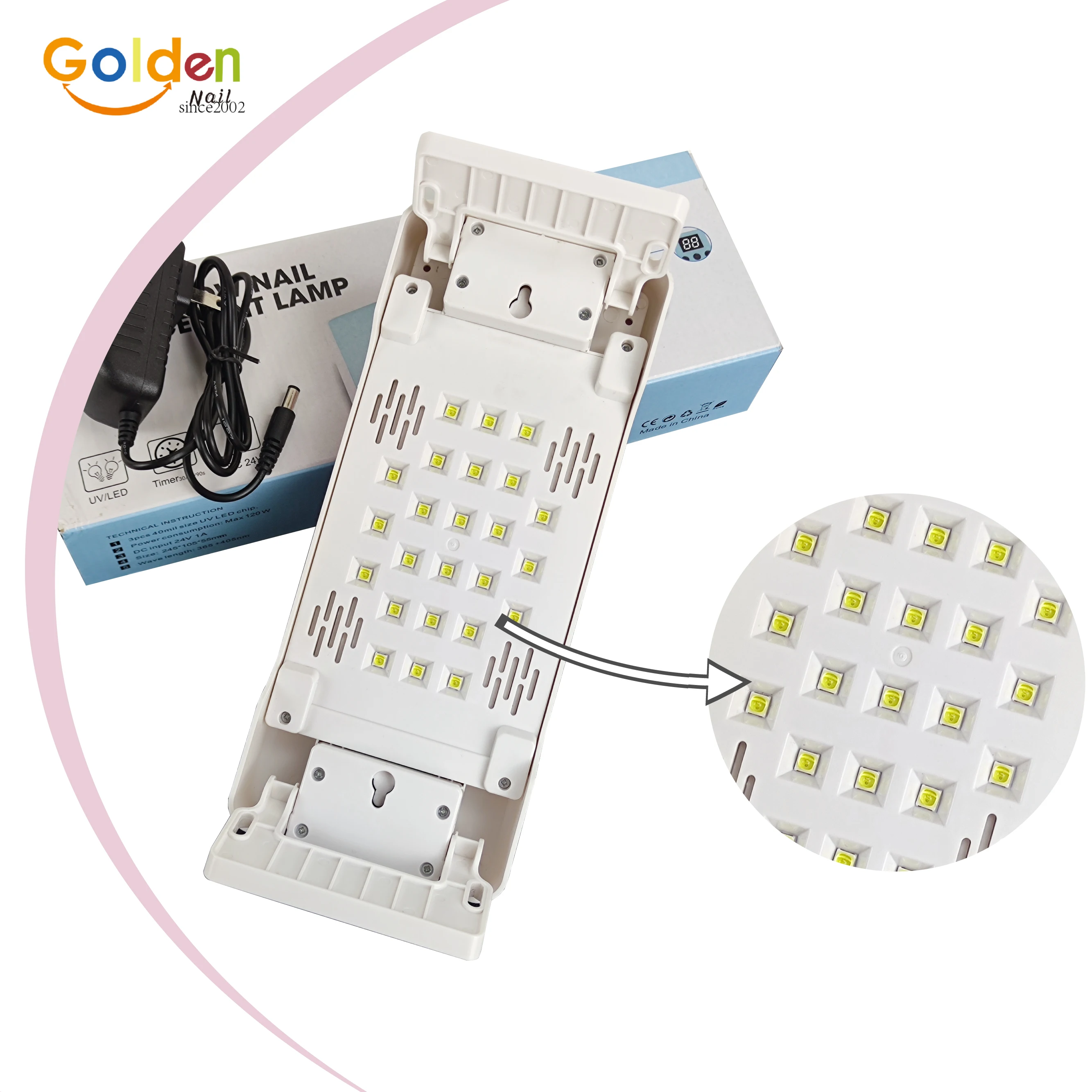 Nail Hand Rest UV Light Digital Display Foldable Timer Quick Drying Manicure Hand Pillow Phototherapy Lamp for Home Use