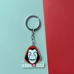 Spain TV Show La Casa De Papel Key chain Money Heist Keychains Salvador Dali Professor Keychain