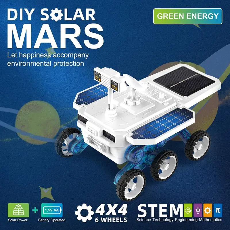 Игрушечный автомобиль STEM «сделай сам» на солнечной энергии обучающий научный строительный космический Марс Ровер автомобильные игрушки подарок для детей подростков мальчиков и