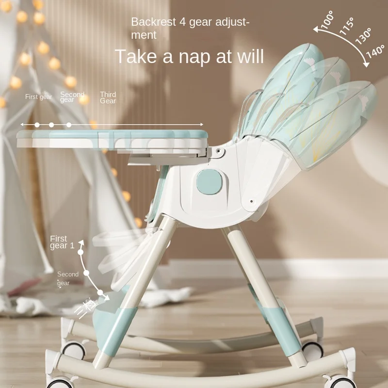 3 In 1 Foldable Portable High Dining Baby Kids Feeding Chair Dining Adjustable Baby Highchair