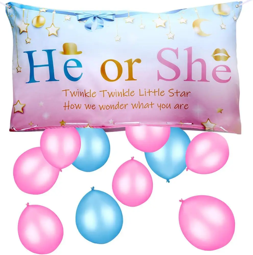 Gender Reveal Party Decoration Gender Reveal Balloon Drop Bag Whit Pink And Blue Balloon For Baby Shower Photo Backdrop