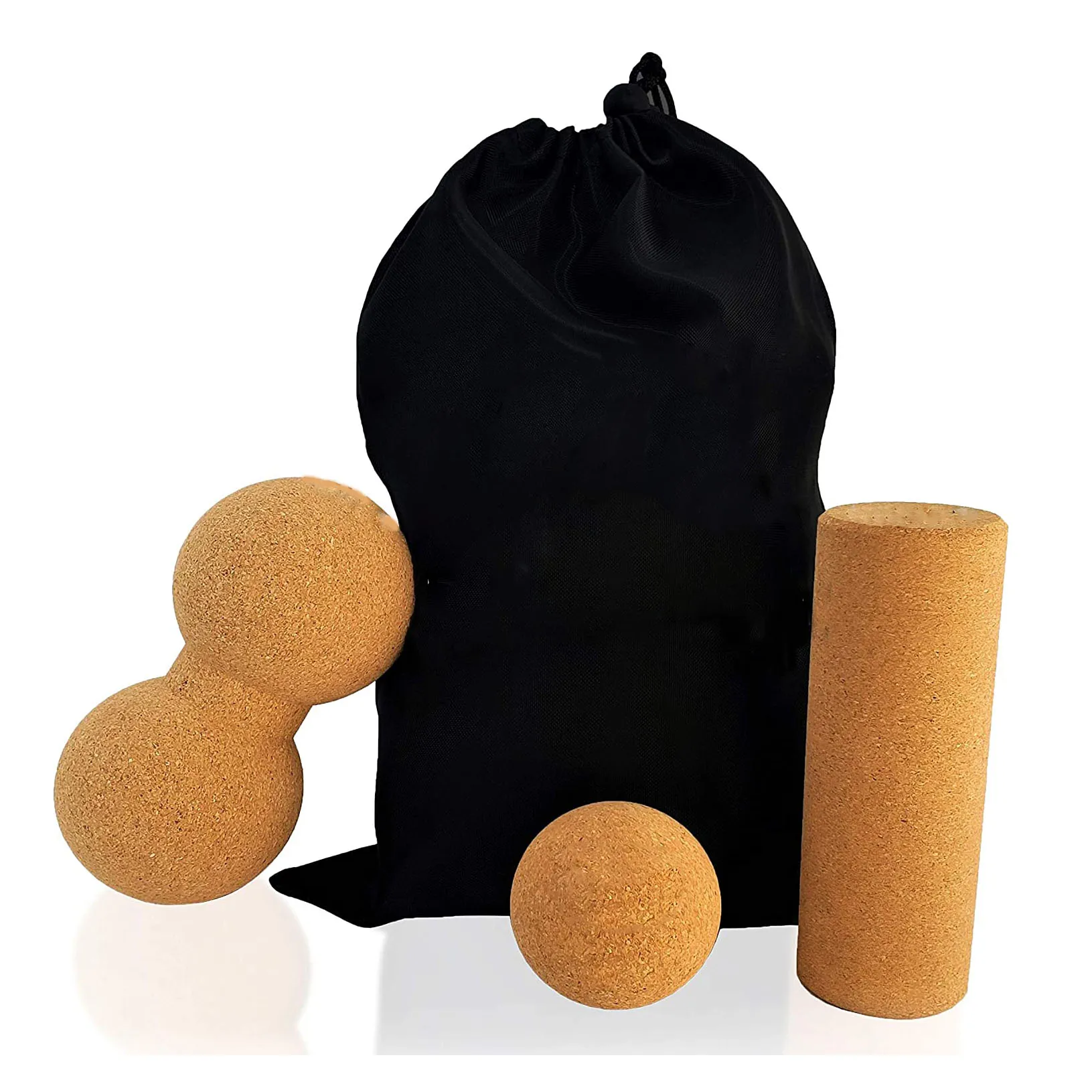 Custom luxury high-quality natural relief of muscle soreness sports stretching massager cork peanut ball set