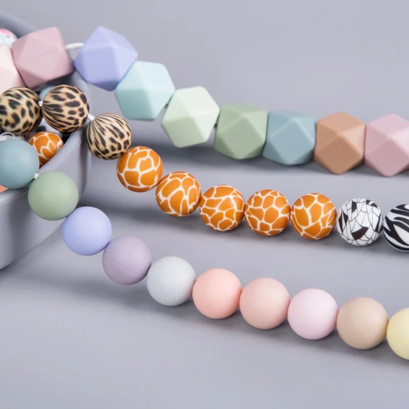 Wholesale Bulk Food Grade Bpa Free 9mm 12mm 15mm 19mm Food Grade Mixed Jewelry Baby Chew Teether Round Silicone Beads