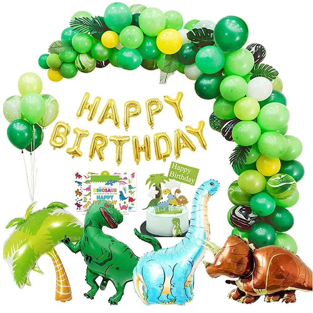 Dinosaur Party Balloon Set birthday party balloon wreath balloon dinosaur cake decoration jungle tattoo paste