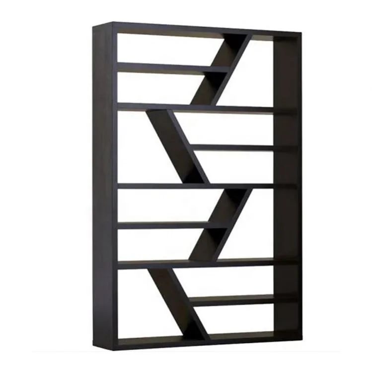 2022 Fashion Home Bookshelf Bookcase Solid Wood Living Room Furniture Wooden Modern with Inclined Book Alignment Pattern MANGO