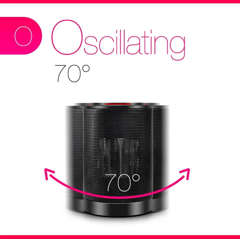 1200W personal ptc heater with oscillation ptc room heater round ceramic heater