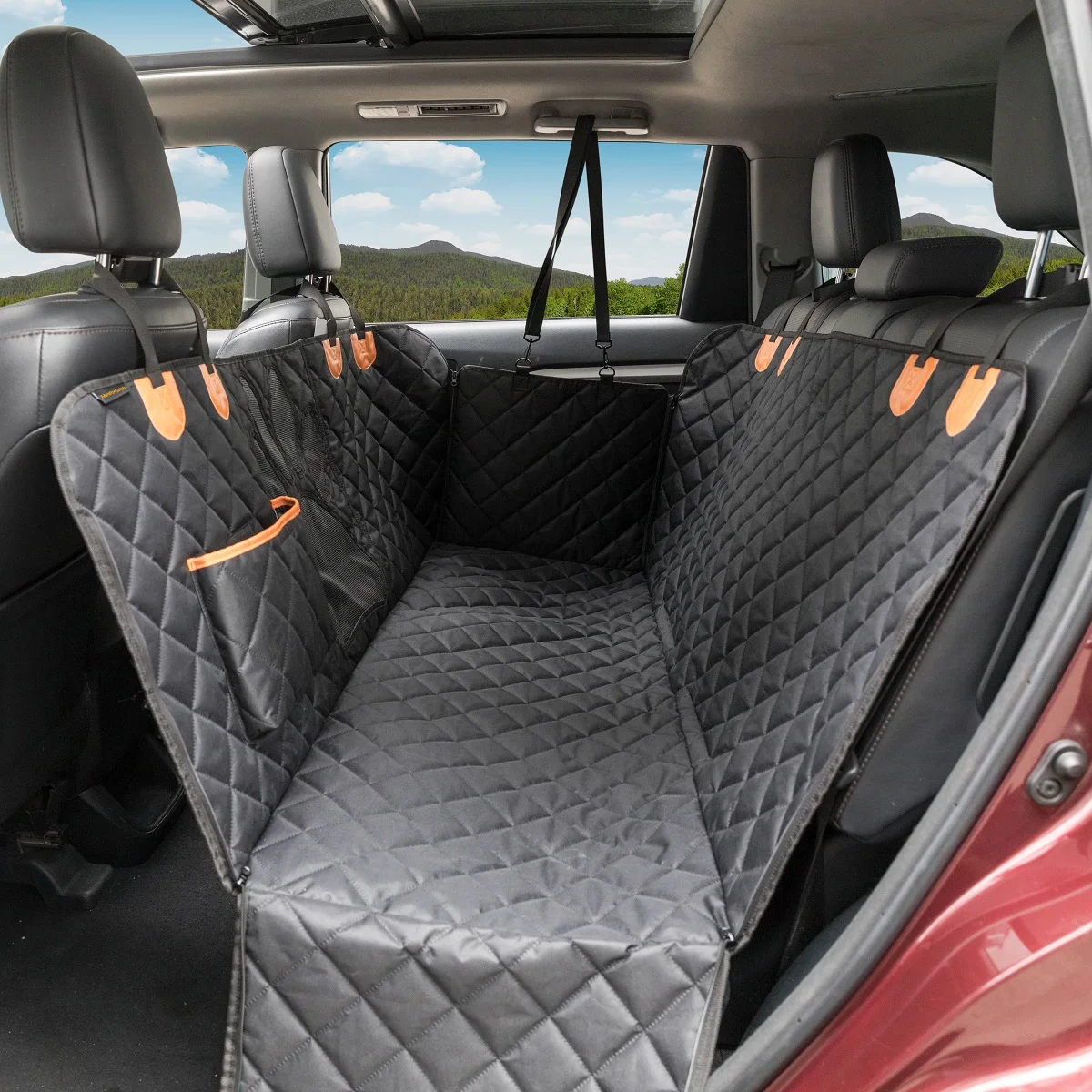 MARKSIGN Dog Car Seat Cover Protector Waterproof Nonslip and Scratchproof  Durable  Pet Car Seat Cover with Side Flap and Pocket