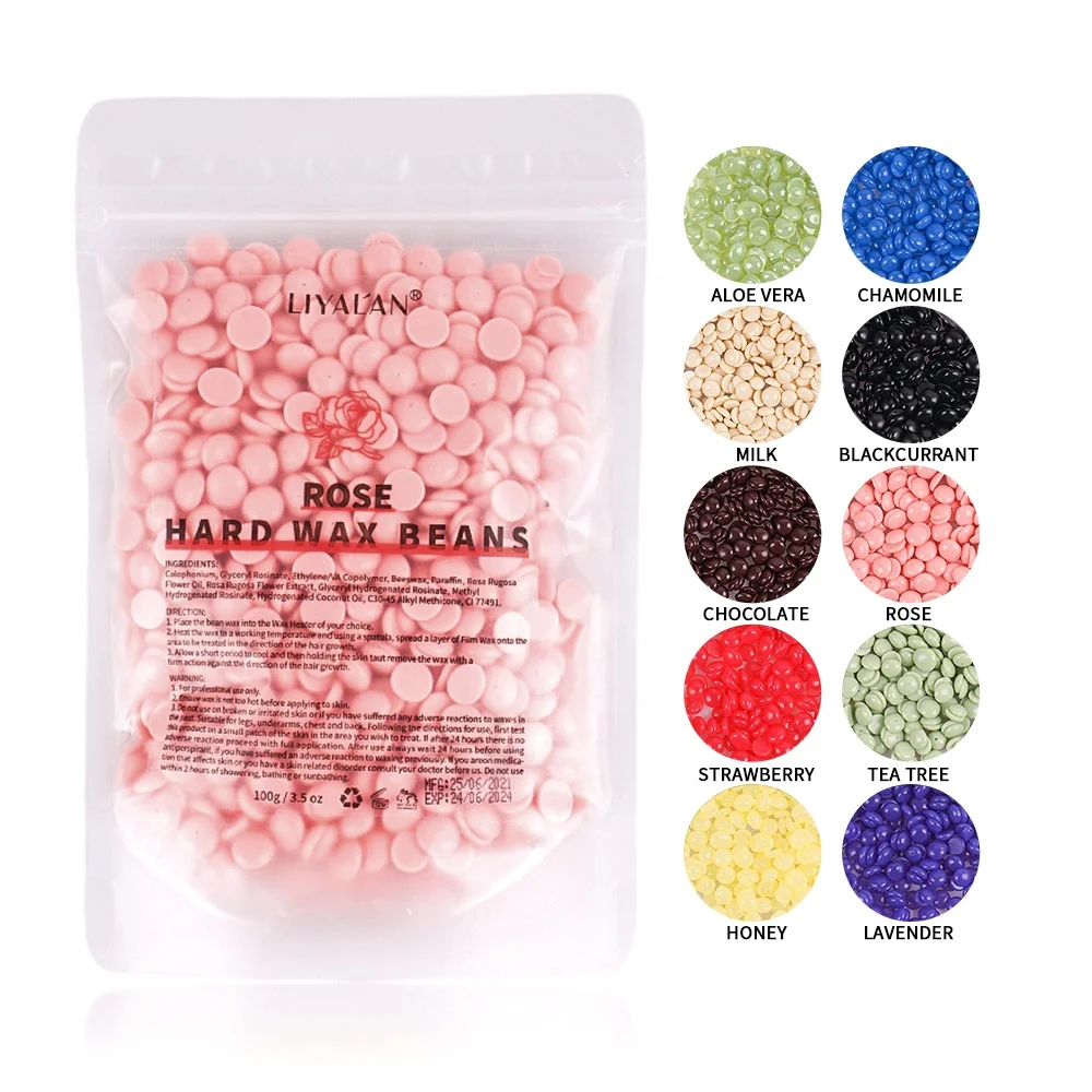 Wholesale 100g Hard Wax Beans Body Face Bikini Hair Removal  Beans Hot Depilatory Wax