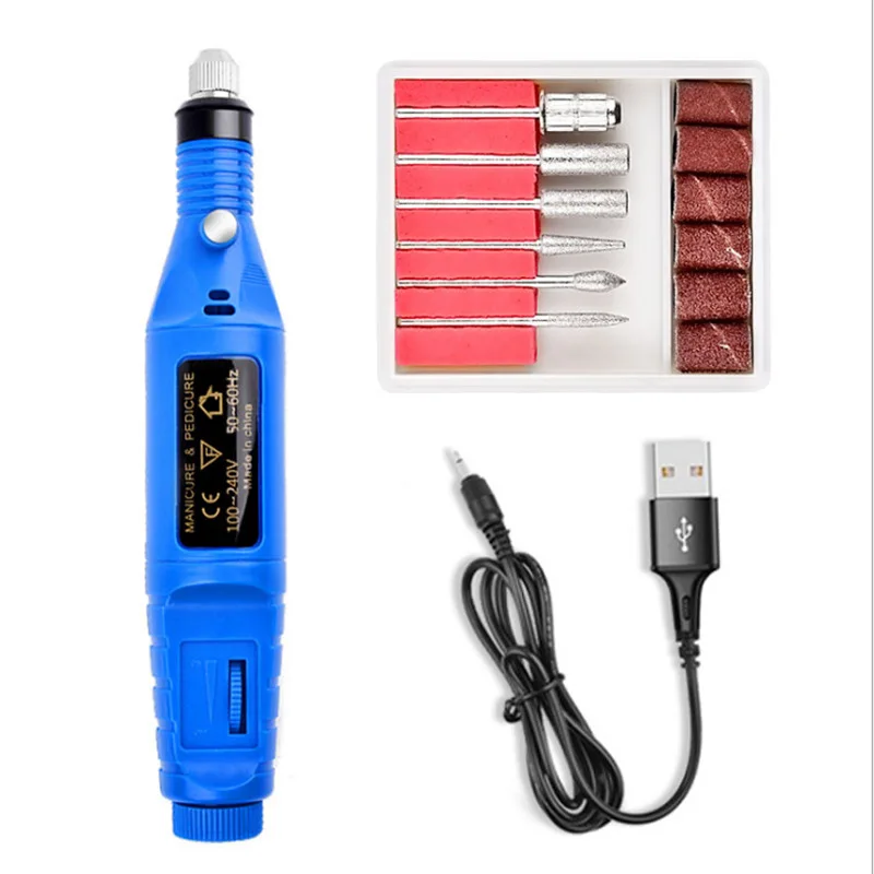 Nail polisher mini electric pen File Electric Accessories Pedicure Ring Sandpaper Zebra Art Nail Drill Mini Sanding Bits Bands