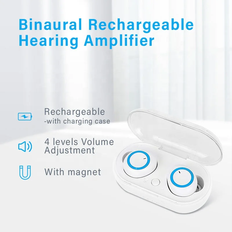 elderly and adolescent hearing aids pocket portable hearing disorder 4 level Adjustable volume Rechargeable hearing aids devices