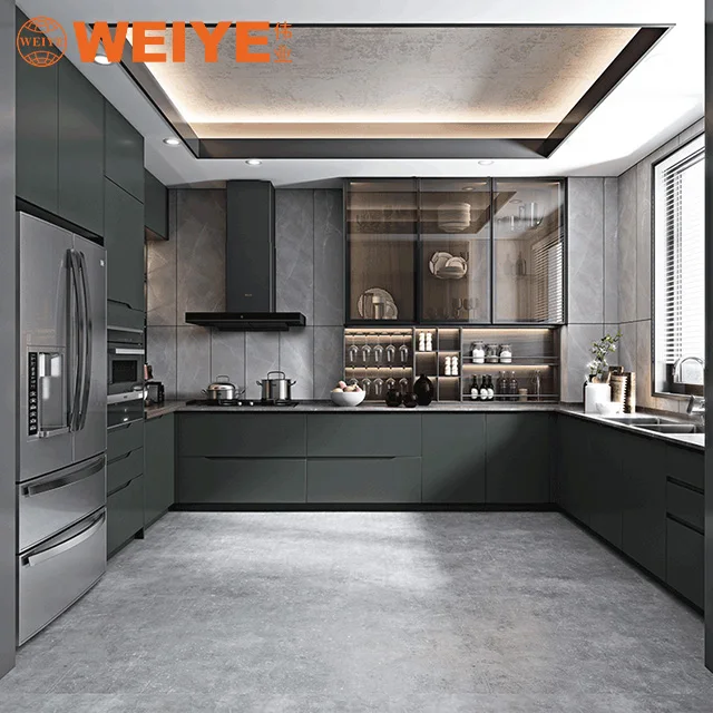 Custom Kitchen Furniture Modular Designs fireproof aluminium honeycomb panel aluminium Kitchen Cabinet