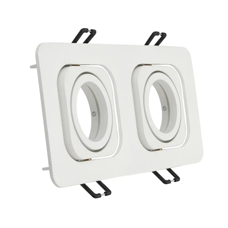 
Factory Sale Double Head Square White/Silver Adjustable Recessed Led Downlight Fixtures 