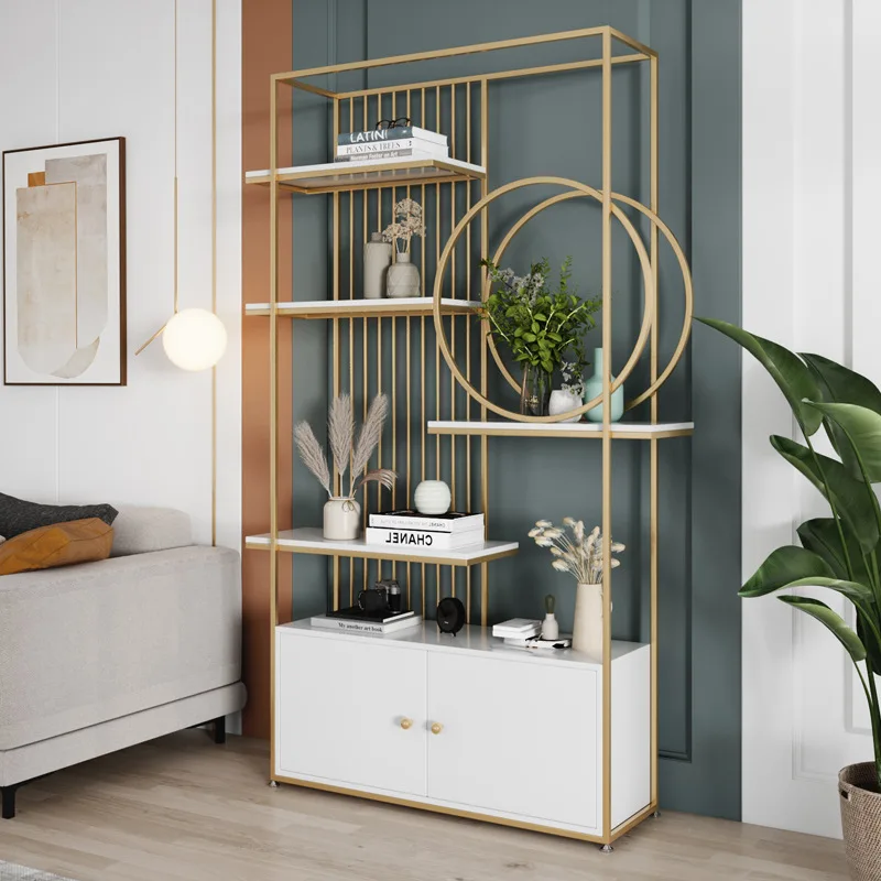 Best Selling Book Display Racks Stainless Steel Bookshelf Living Room Shelves Gold Bookcase