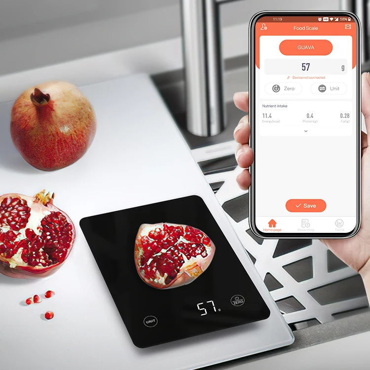 Умные стеклянные кухонные весы для взвешивания еды nutricook цифровые 5 кг