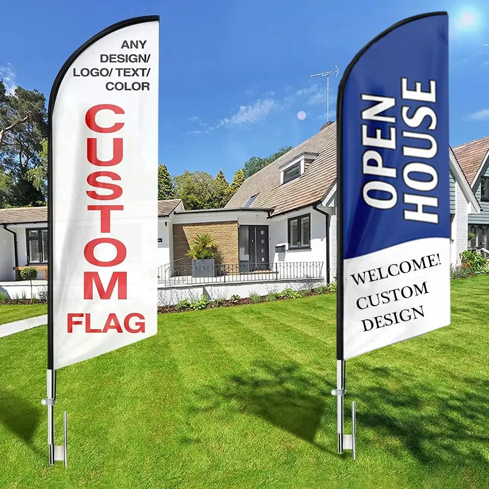 custom advertising flags printed feather banner promotional outdoor custom printed swooper beach feather flag
