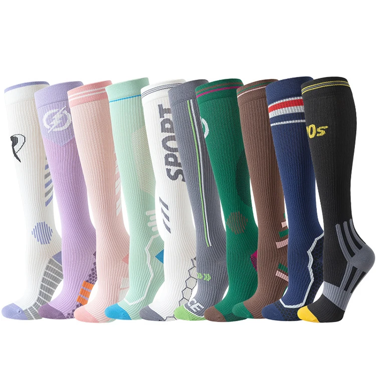 Women Sports Pressure Socks New Compressed Long Tube Sweat-absorbent Anti-slip Breathable Anti-odor Calf Compression Socks
