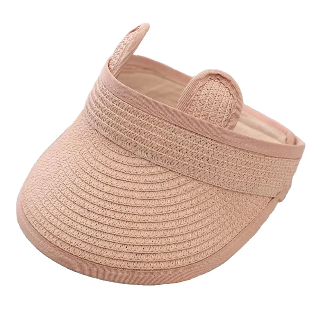 Children Girls Outdoor travel straw hat UV sunhat for baby unisex kids visor hat