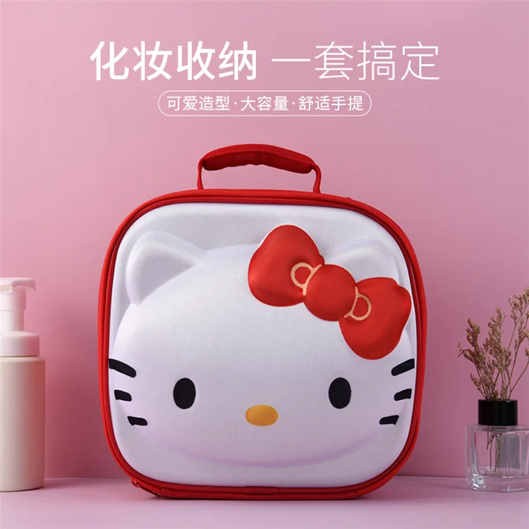 Fashion Hello KT Custom Makeup Bag Sanrios Kt Cosmetic Bag Large Capacity Portable Soft Women Luxury Travel Makeup Bags
