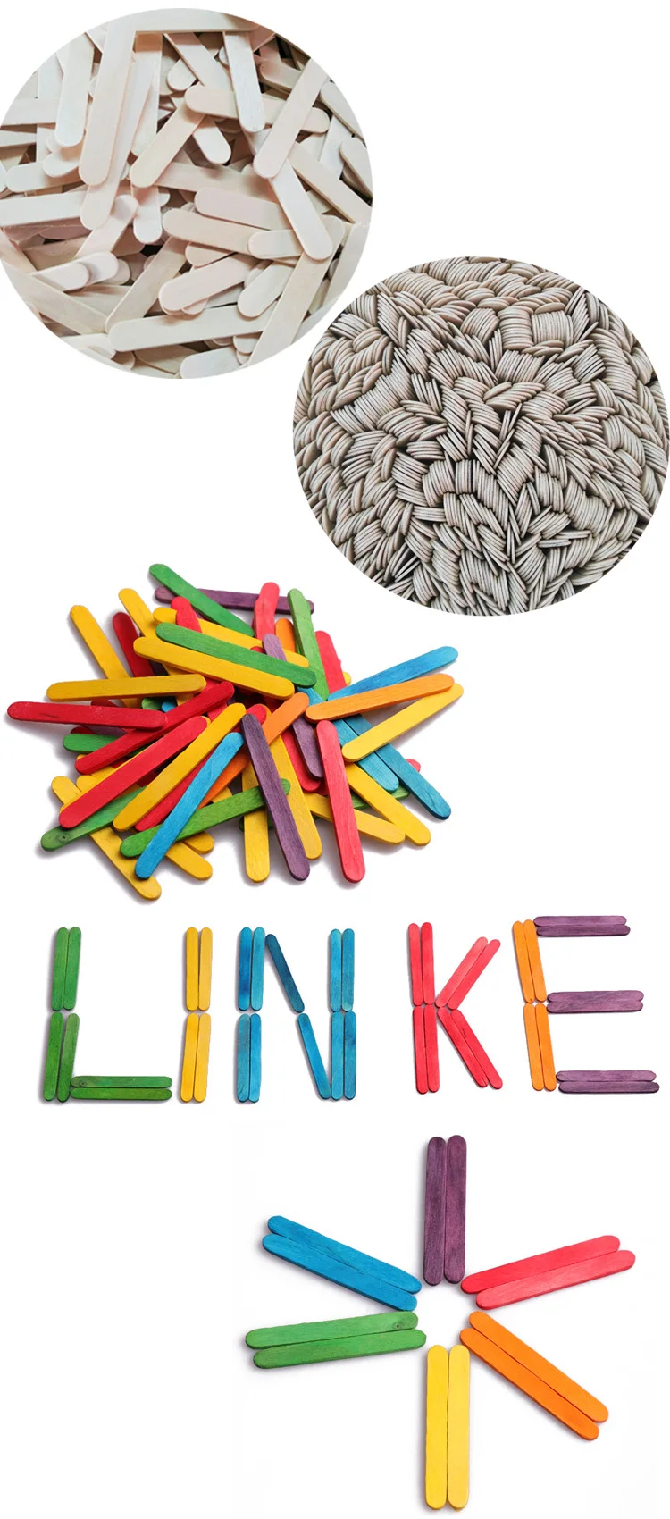 LK-i 08 wooden safety assorted colored match splints birch wood match splints wooden natural color