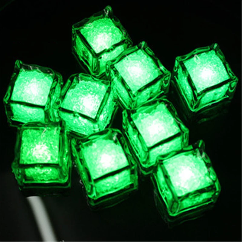1.06*1.06*1.02 Inch Glitter Ice Cube Led Lights Glitter Light Up Ice Cube Led Ice Cubes For Party Bar Christmas