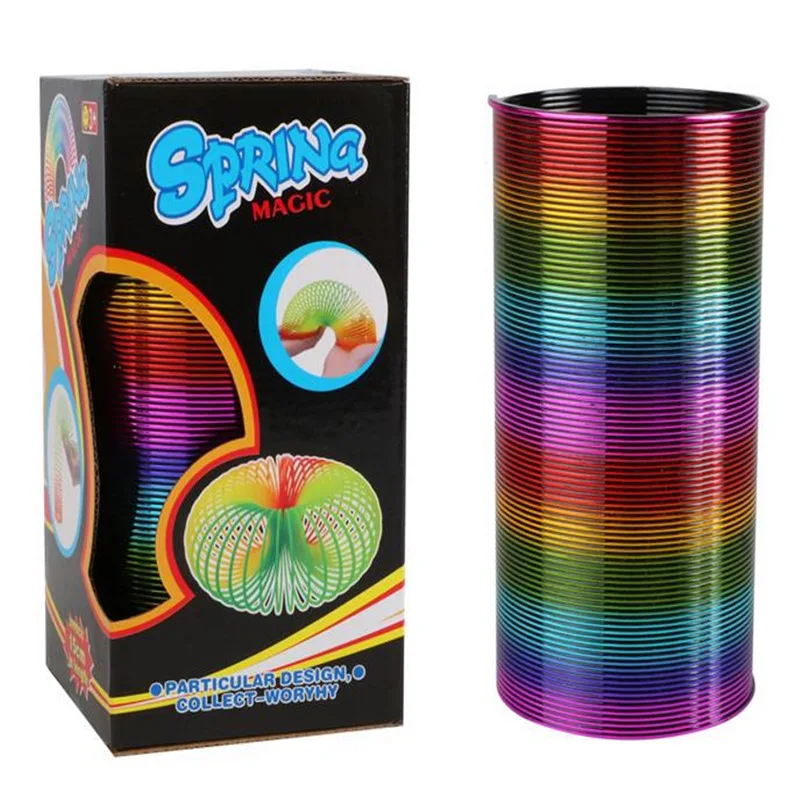 Гигантская Классическая новинка пластиковая Волшебная пружина игрушка Slinkys радужная