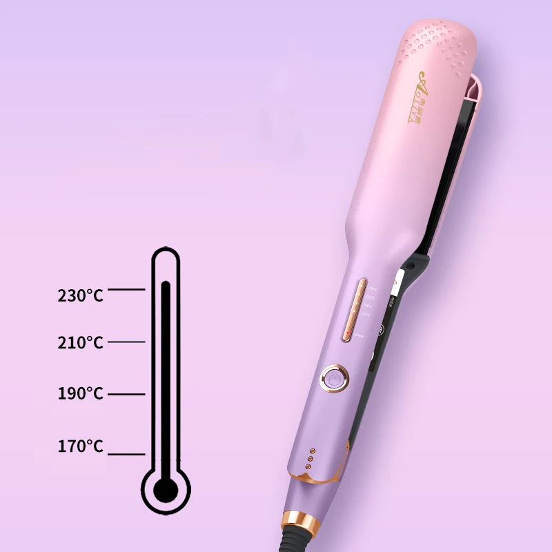 Wholesale Private Label Customize 2 in 1 Portable 450 480 500 Degrees LCD Display Titanium Flat Iron Ceramic  Hair Straightener
