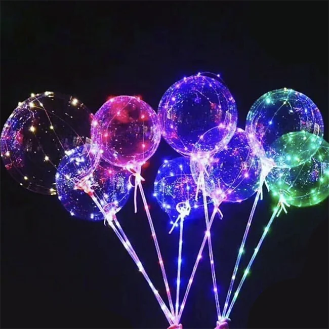 Explosion net red balloon 20 inch round wave ball Glowing balloon portable flash led light ball