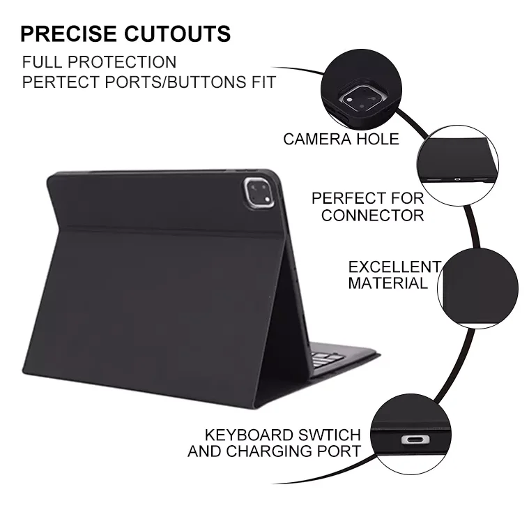 Touchpad BT Keyboard Case with Pencil Holder for ipad Pro 12.9 inch Wireless Keyboard Case for Ipad Pro 12.9 2021 2020 2018