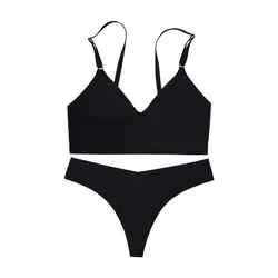 Sharicca Customize Logo Underwear Sets Women 6 Colors Seamless Bra And Panty Wholesale Bra & Brief Sets