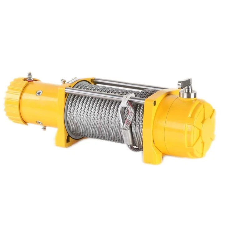 Popular useful electric steel rope winch towing car 12v 24v