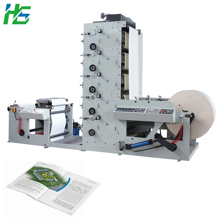 Hongshuo HS-YSJ-F High Speed PVC UV Foil BOPP PE Inline Large Format 2 4 5 6 Color Label Paper Cup Flexography Printing Machine