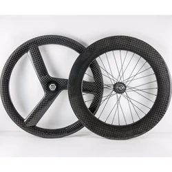 TB2250 High Quality 3 Spoke 88mm Chinese T700 Carbon Front Wheel Rear Wheel Carbon Wheels For Fixed Gear